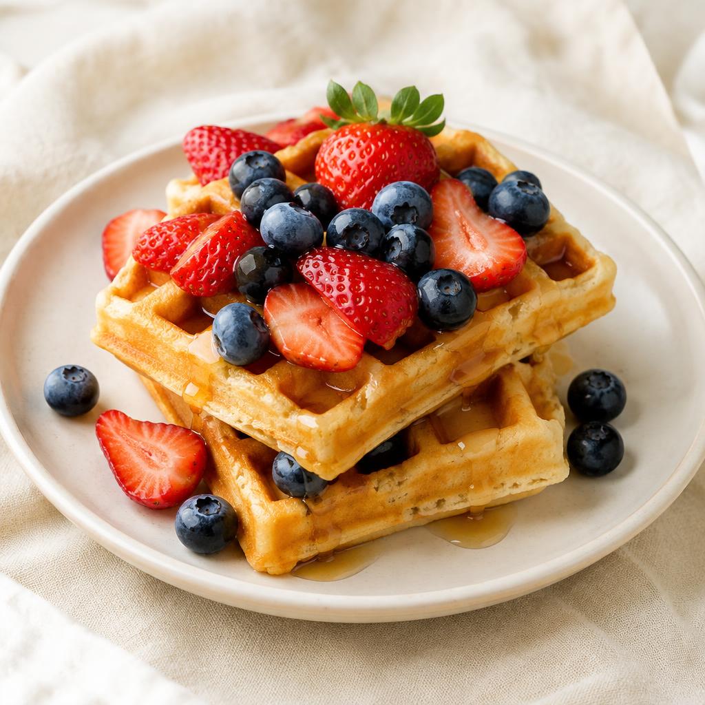 Concept image: Waffles with fruit